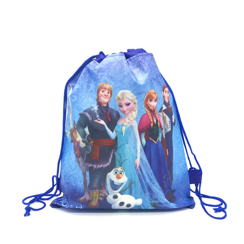 Disney-Frozen 2 sacos de cordão para crianças, Anna e Elsa, presentes de festa de aniversário, menino, mochilas escolares de natação, 8 pcs, 16 pcs, 24 pcs, 50pcs