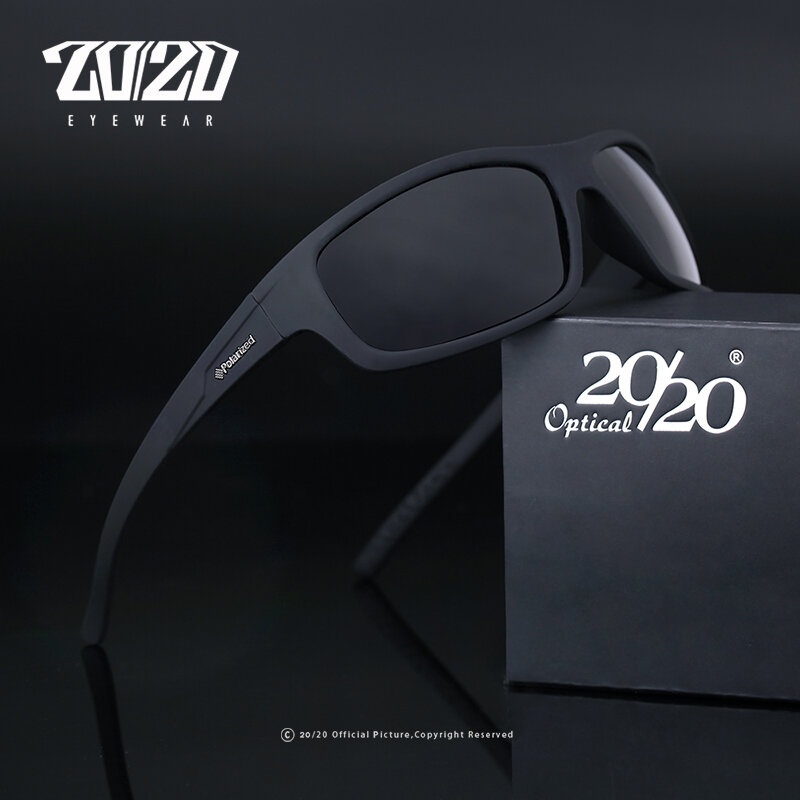 Óculos polarizados para homens, marca óptica, óculos masculinos, óculos de pesca de viagem PL66 com caixa, nova moda, 20/20