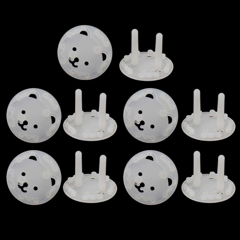 10pcs EU Stand Power Socket Cover 2 hole Electrical Outlet Baby Child Safety Electric Shock Proof Plugs Protector