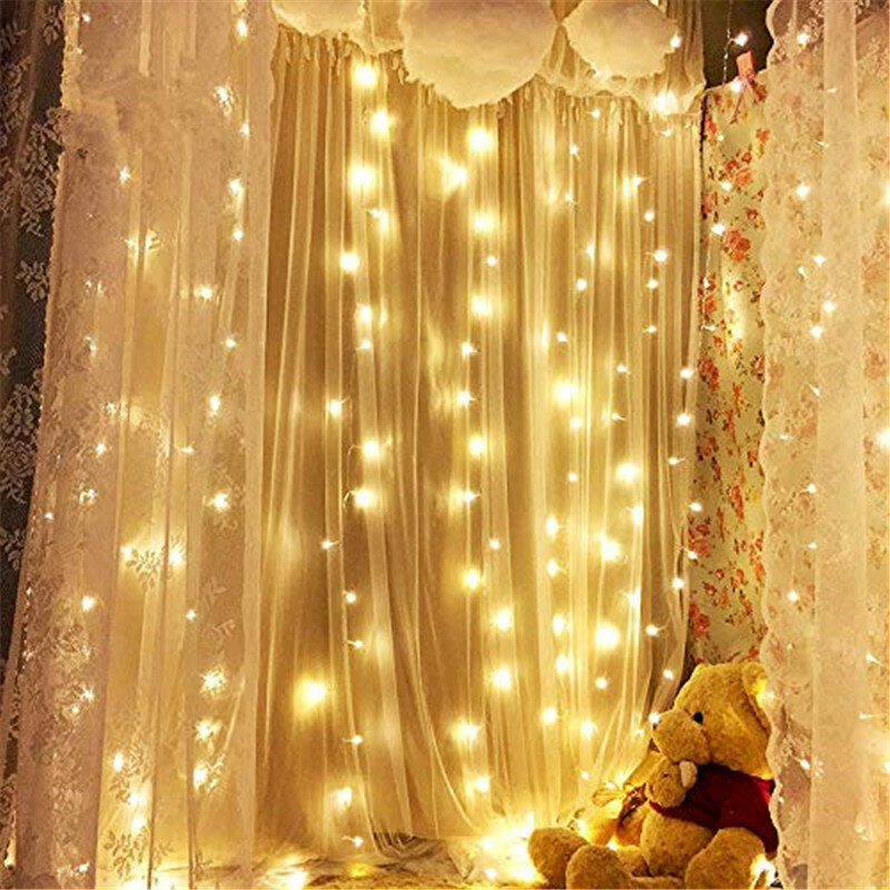 3x3m300LEDS Icicle String Lights Christmas Fairy Lights Garland Outdoor Home For Wedding/Party/Curtain/Garden/Home Decoration