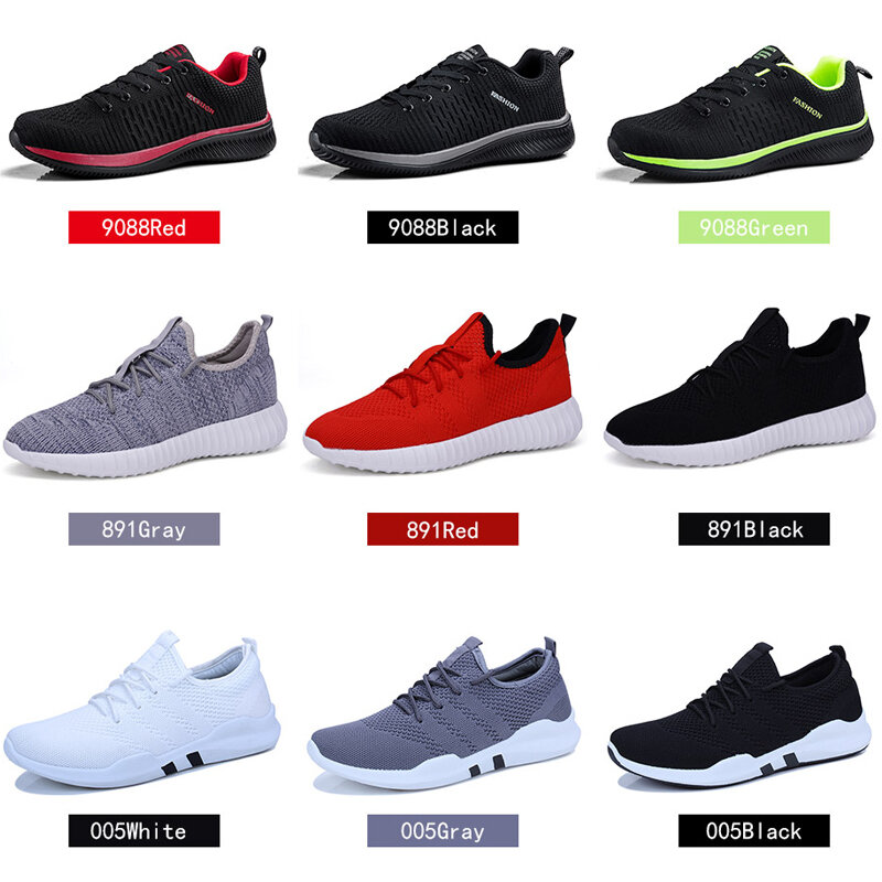 2019 Spring summer Men's mesh Fly Knit Casual Sneakers running Man New Fashion Breathable Comfortable lace up Shoes