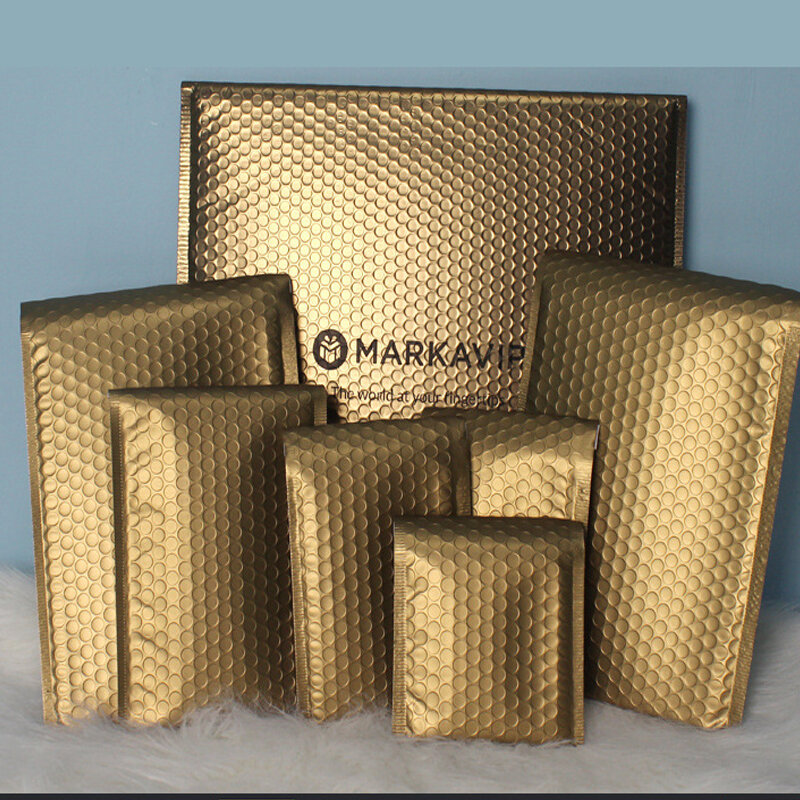 10Pcs Gold Metallic Padded Enveloppen Wedding Gift Bags Custom Logo Folie Post Enveloppen Padded Verzending Mailing Enveloppen