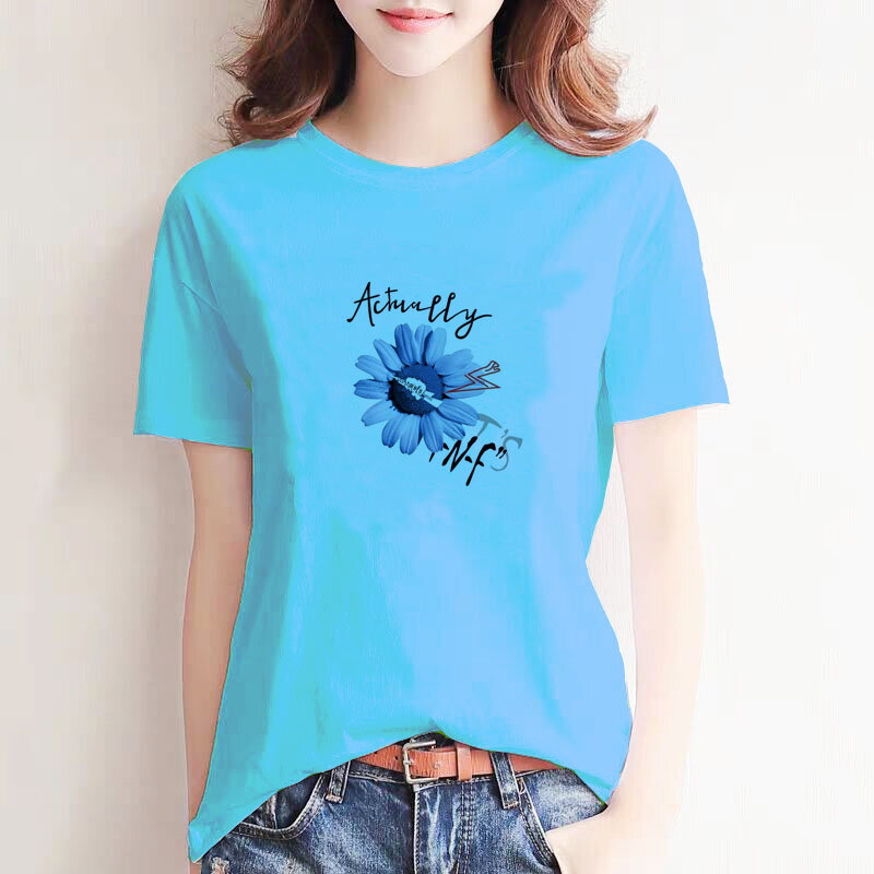 BGtomato-Camiseta estampada con acuarela para Mujer, camisa Vintage con flores, cuello redondo