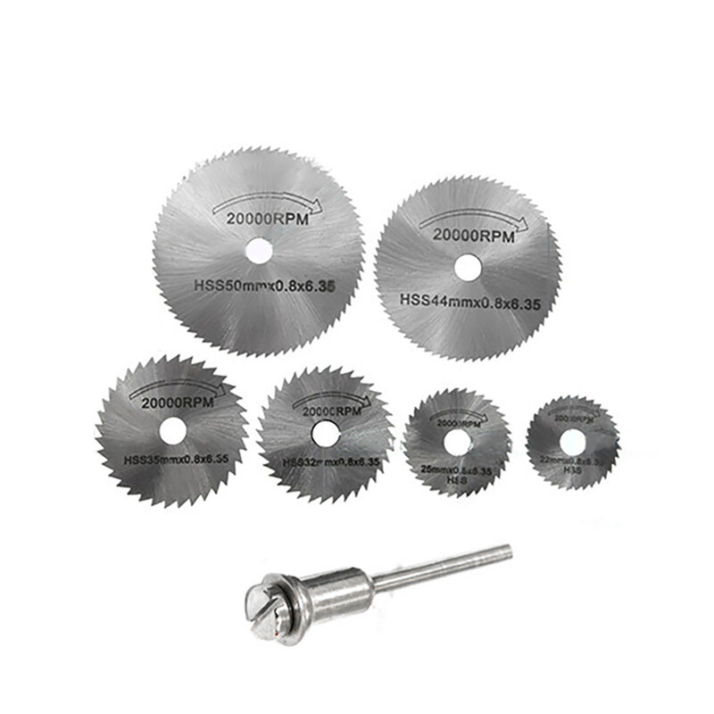 7pcs/Set 30mm Mini Diamond Saw Blade Silver Cutting Discs With 2X Connecting Shank For Dremel Drill Fit Rotary Tool