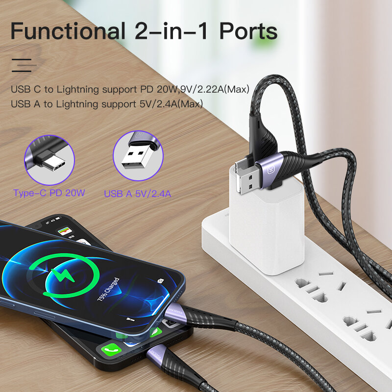 Зарядный кабель KUULAA, USB C на USB Type C Lightning, PD 65 Вт 20 Вт, шнур для быстрой зарядки iPhone 15 14 13 12 11 Huawei Samsung