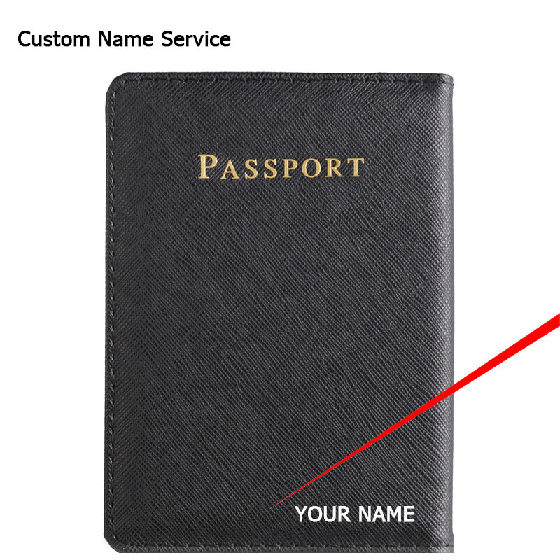 Nome personalizzato Logo porta passaporto da viaggio copre porta passaporto per uomo e donna porta carte di credito Organizer porta carte di credito