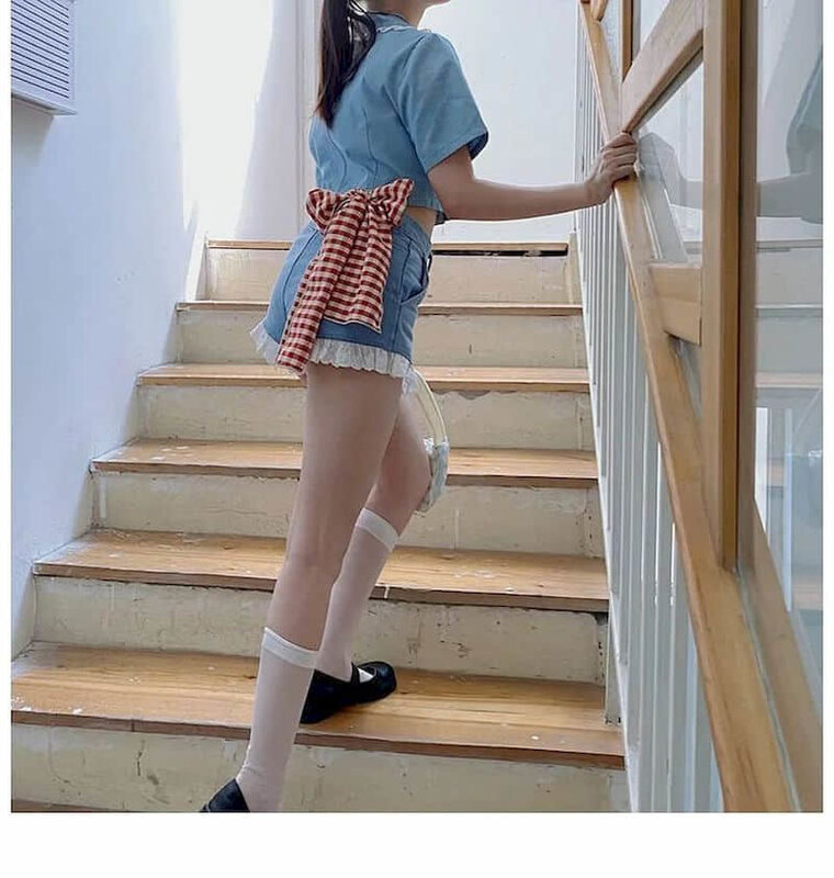 Denim Shorts Wijdbeens Super Leuke Vrouwelijke Zomer Hoge Taille Kant Student Japanse Stijl Hot Broek Kawaii Loli Streetwear