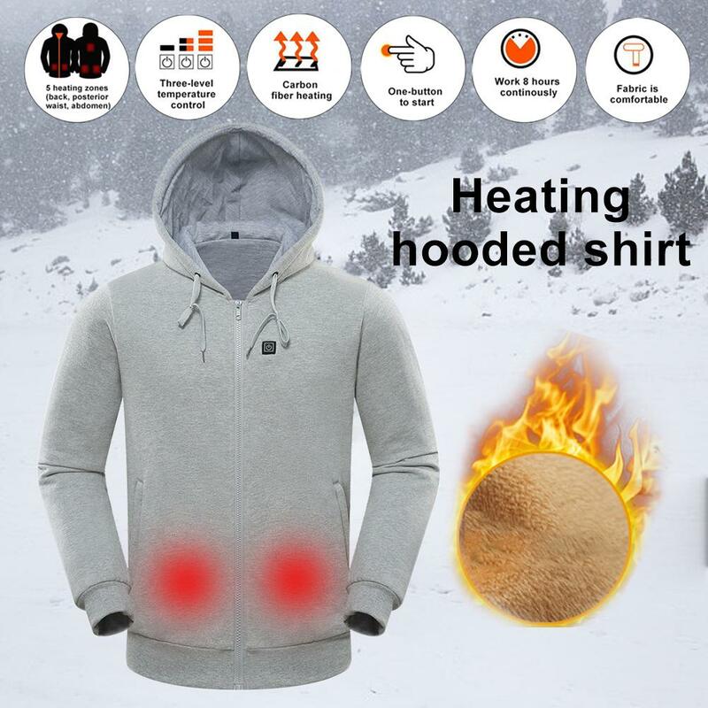 2019 интеллектуальная термостатическая толстовка с подогревом терморегулируемая флисовая толстовка с капюшоном для мужчин и женщин зимняя куртка