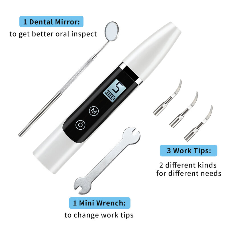 Elektryczne wibracje ultradźwiękowe czyszczenia zębów LED Light Sonic Scaler Dental ultradźwięki czyszczenie zębów wybielanie kamienia nazębnego