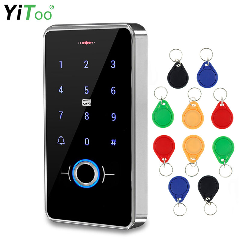 YiToo IP68 Keypad RFID Sidik Jari Sepenuhnya Tahan Air Panel Layar Sentuh Sistem Kontrol Akses Mandiri Biometrik Penggunaan Luar Ruangan