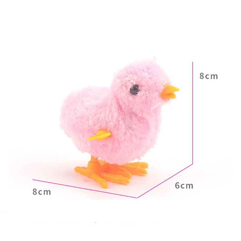 1Pcs Jumping Walking Chicks Cute Plush Plastic Wind Up Chicken Baby Clockwork Toys Educational Gift For Children