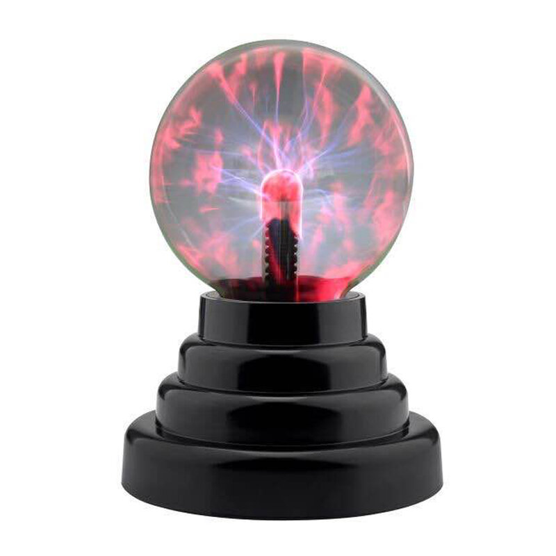 3" Touch Activated Plasma Ball Static Magic Globe Light Ball Sphere Glowing Lamp