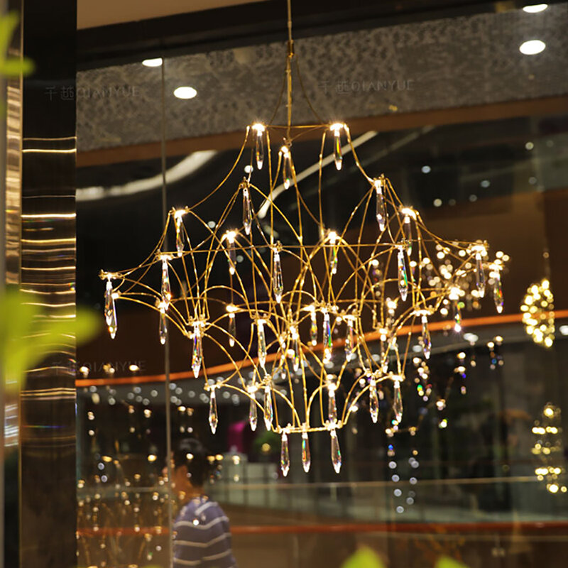 Plafonnier Led en cristal au design moderne, éclairage d'intérieur, luminaire décoratif de plafond, idéal pour un salon, une salle à manger, un LOFT, une Villa ou une cuisine