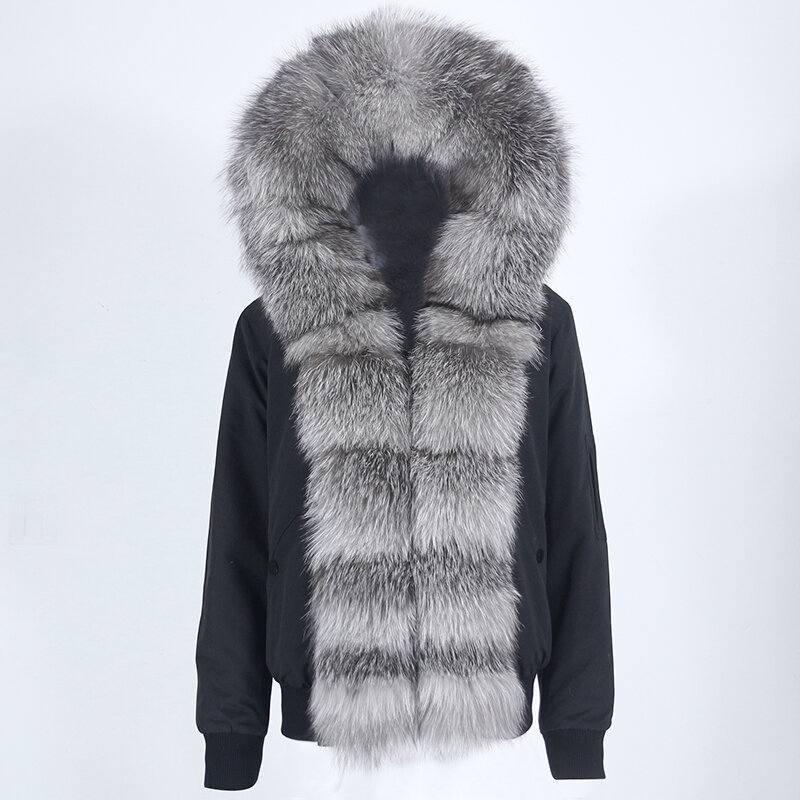 MENINA BONITA2022ฤดูหนาวแจ็คเก็ตผู้หญิง Parka จริงสุนัขจิ้งจอก Raccoon ขนสัตว์ Hooded Warm Streetwear Outerwear ธรรมชาติ Fur Coat