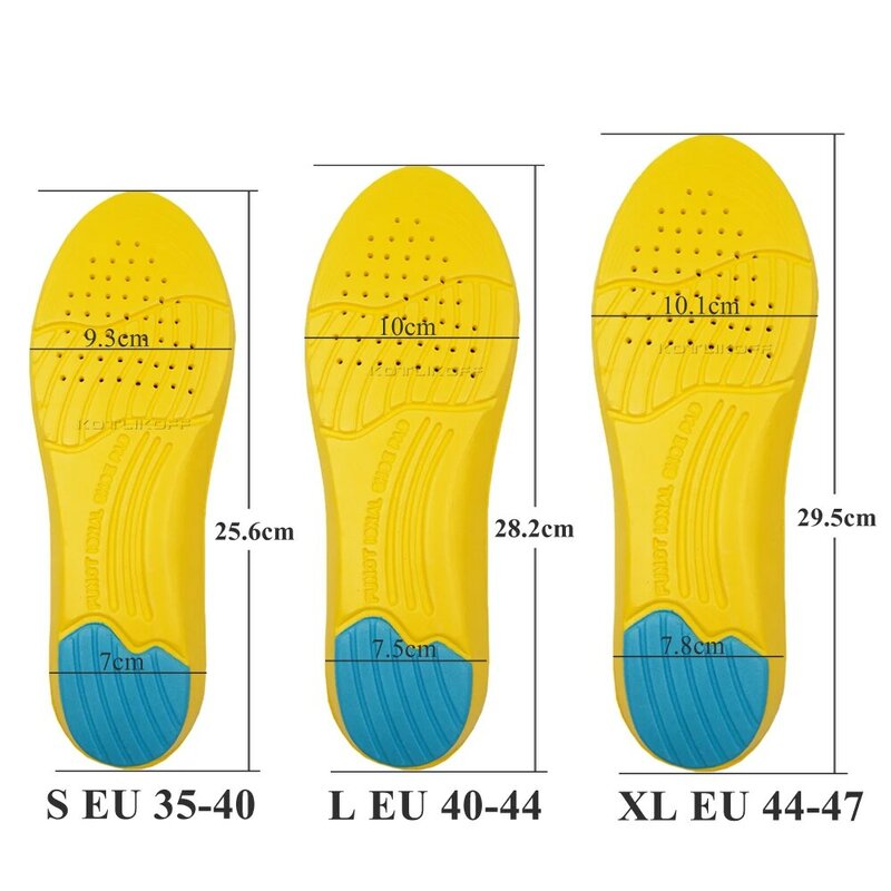 Plantillas ortopédicas de espuma viscoelástica para zapatos, almohadillas suaves de Gel de silicona para correr al aire libre, talla Europea 35-47