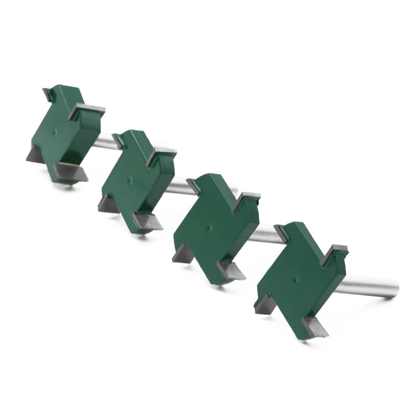 1/4 "6Mm Shank 4 Tepi Tipe T Slotting Cutter Woodworking Alat Router Bits untuk Kayu Kelas Industri Penggilingan cutter Slotting
