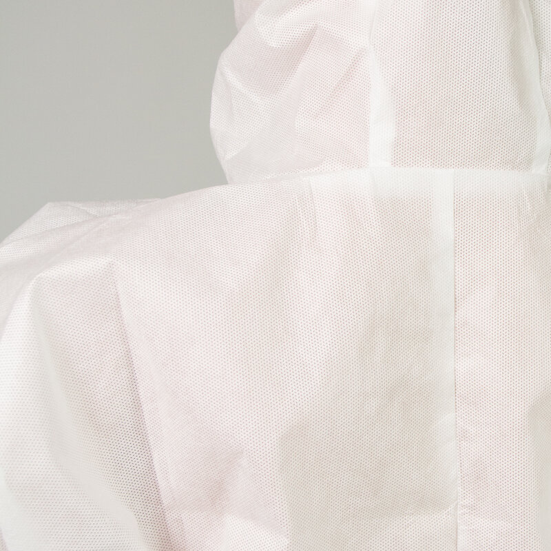 Jetable unisexe blanc non-tissés vêtements de protection costume d'isolement combinaisons Anti-poussière Anti-statique vêtements de sécurité en gros