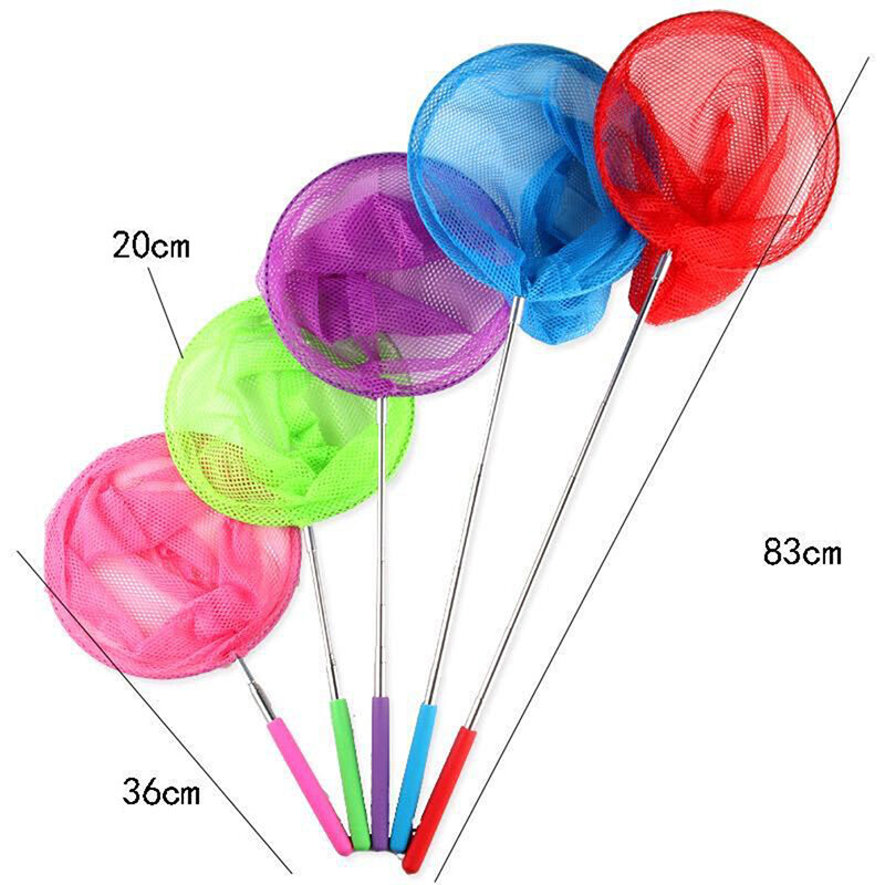 Kids Fishing Net Rainbow Telescopic Butterfly Net Insect Catching Nets For Children Catching Insects Bug Small Fish Tools