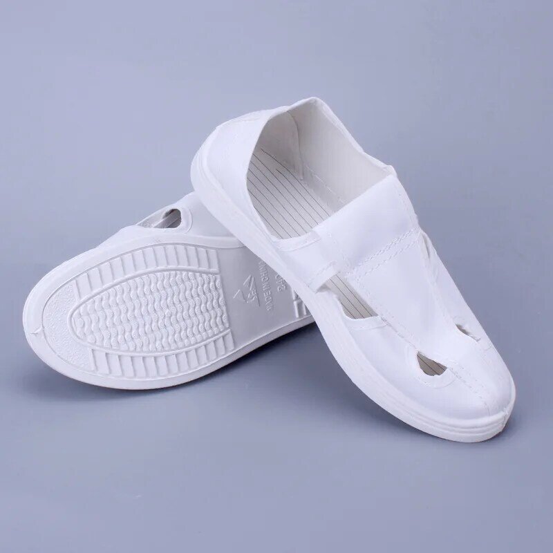 DMZ1 Anti-static four-eye shoes PVC sole canvas jing dian xie blue and white dust-free work shoes production