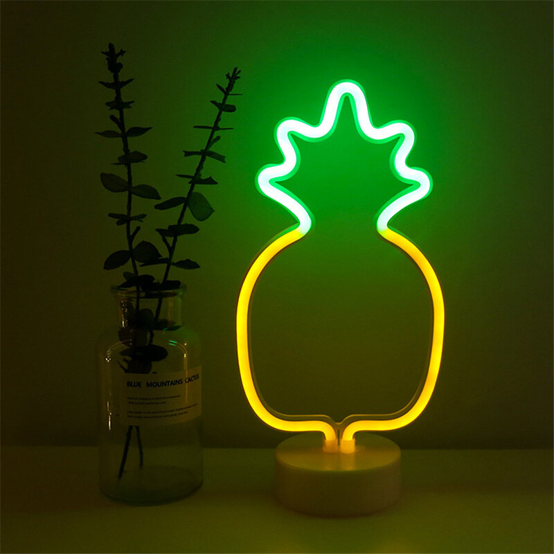 Светодиодная неоновая вывеска, популярный светодиодный светильник с питанием от USB, неоновые настольные лампы с фламинго, КАКТУСОМ, прикроватные светильники для спальни, творческая детская ночь