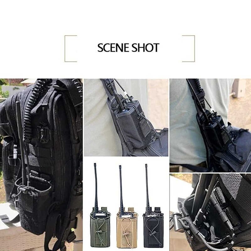 Tactical Radio Holder Molle Bolsa para duas maneiras Walkie Talkies, equipamentos de caça Baofeng, Heavy Duty Rádios Coldre Bag