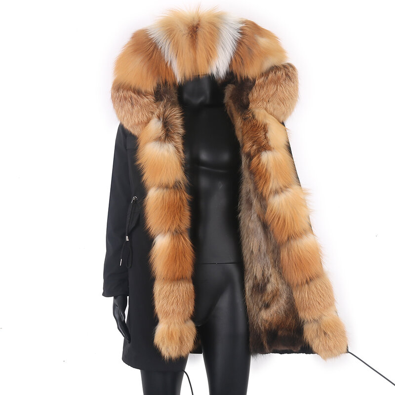 Homens jaqueta de inverno à prova dwaterproof água longo parka quente real casaco de pele de raposa 2021 grosso 7xl gola de pele natural capa outerwear streetwear