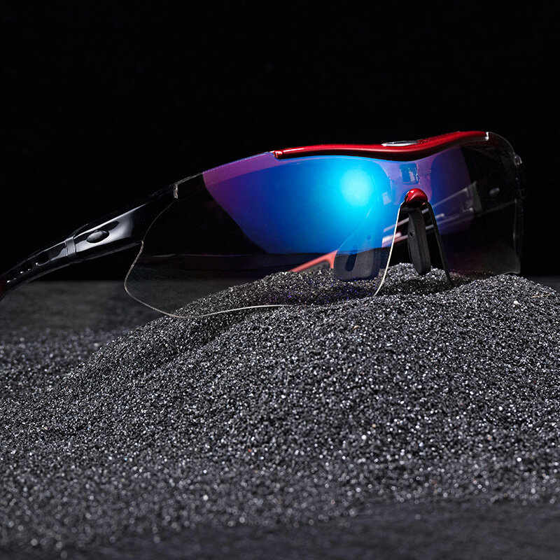 RockBros-gafas de sol polarizadas para ciclismo, lentes para deportes al aire libre, protección 29g, 5 lentes