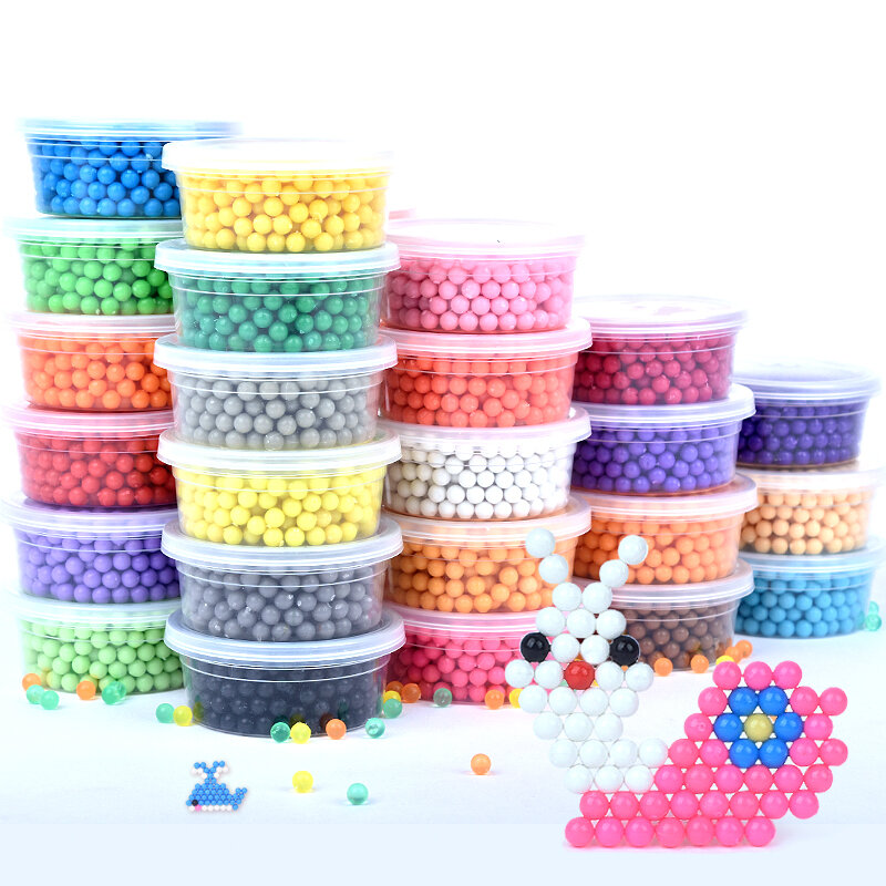 Paquete de caja de plástico de 600 piezas, 30 colores, 5mm, cuentas de agua perlen, rompecabezas mágico, educativo, tablero de clavijas para niños, juguete