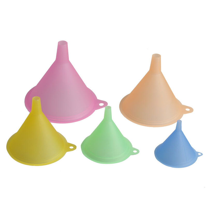5PCS 5 Size Colorful Plastic Liquid Oil Funnel Kitchen Funnel