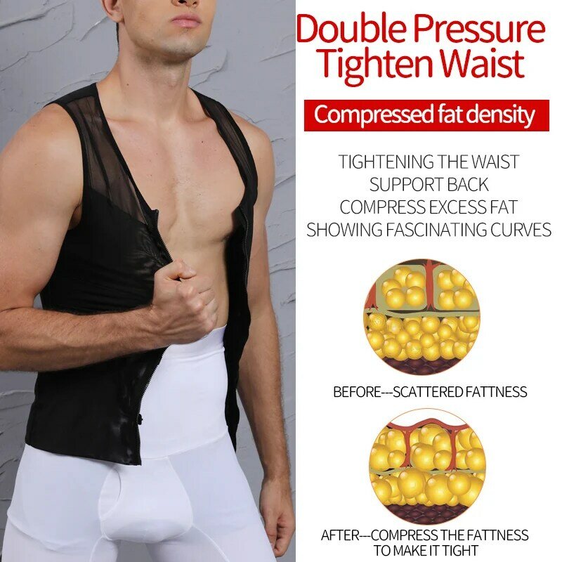 Herren Body Shaper Bauch Abnehmen Shapewear Bauch Gestaltung Korsett Top Gynecomastia Compression Shirts Mit Zipper Taille Trainer