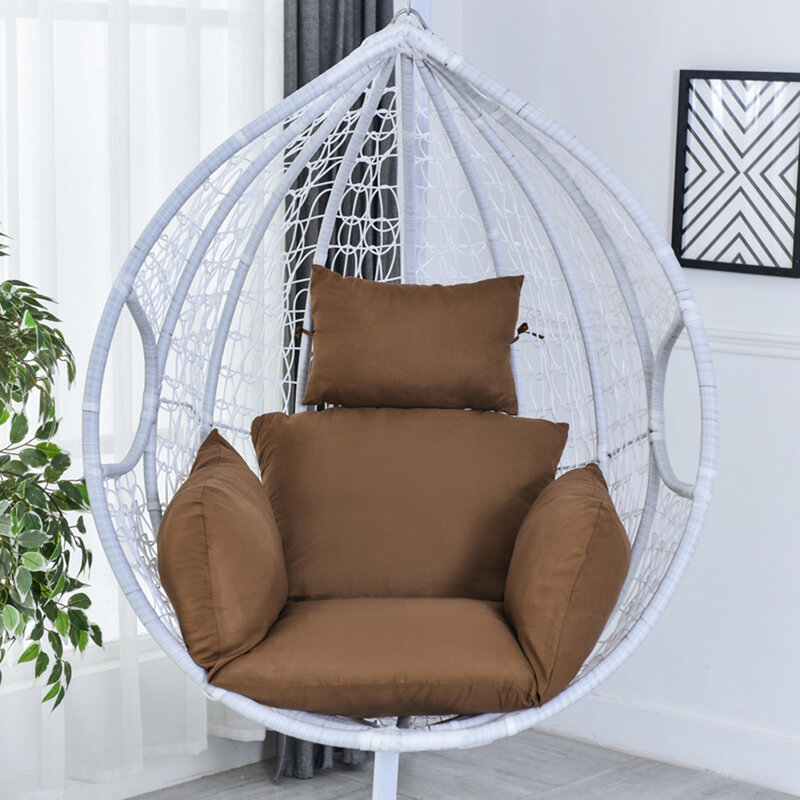 Подвесное кресло-гамак, качающееся садовое уличное мягкое сиденье с подушкой, 220 кг, подвесное кресло для спальни и общежития, спинка с подушкой