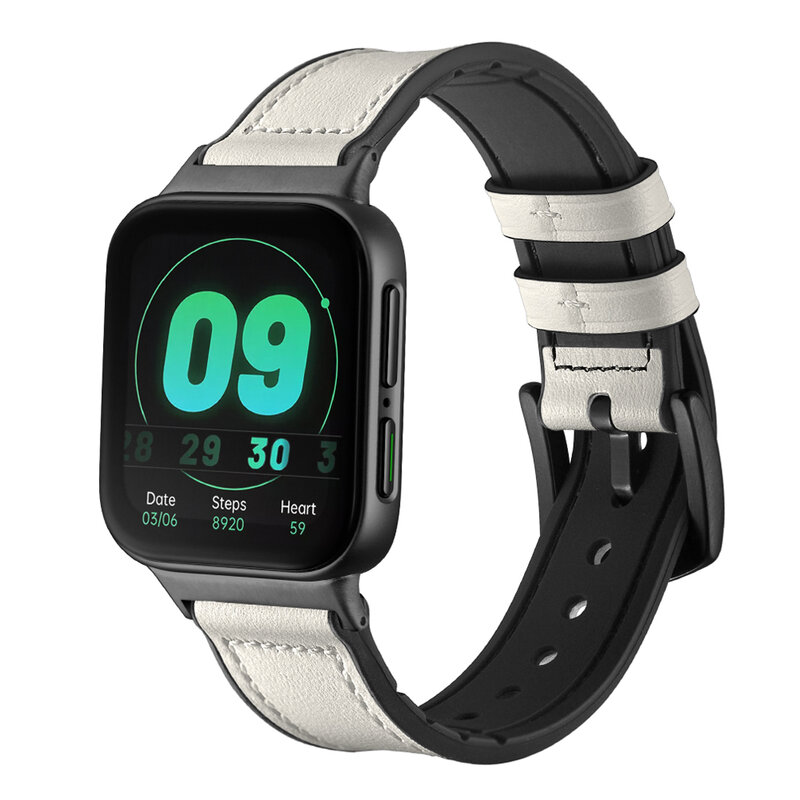 Silikon + Echtes Leder Strap Für Oppo 2 46mm ersatz Armband Uhr band Für Oppo uhr 46mm smart watch correa