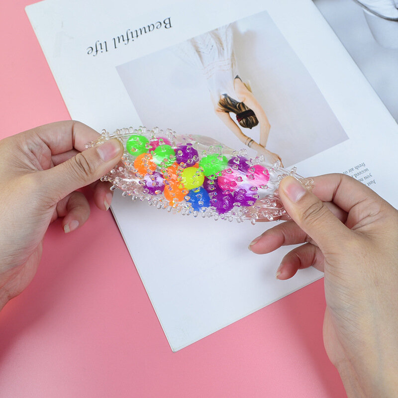 Boule colorée de décompression pour enfants, 2 pièces, jouet en plastique extensible pour hommes et femmes, main Fidget relief TPR cadeau