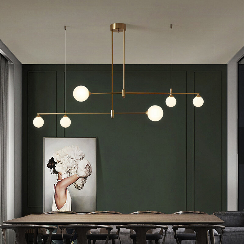 Nordic bola de vidro lustre iluminação para sala jantar quarto cozinha moderna luminária led designer pendurado lâmpada/luzes