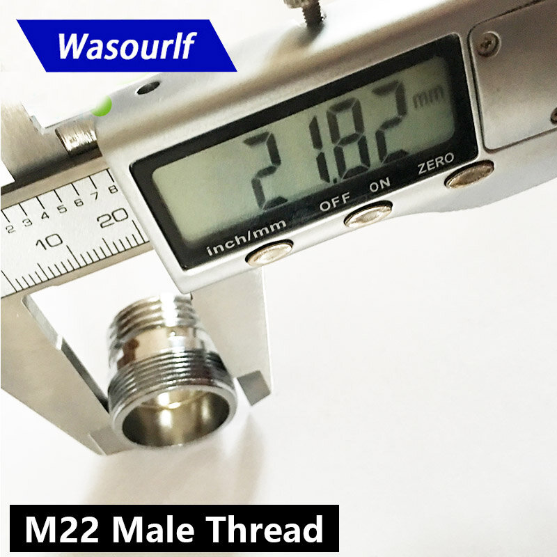 Conector de rosca externa wasourlf m22, conector g1/2 tamanhos externo para chuveiro, banheiro, cozinha, acessórios de torneira de bronze