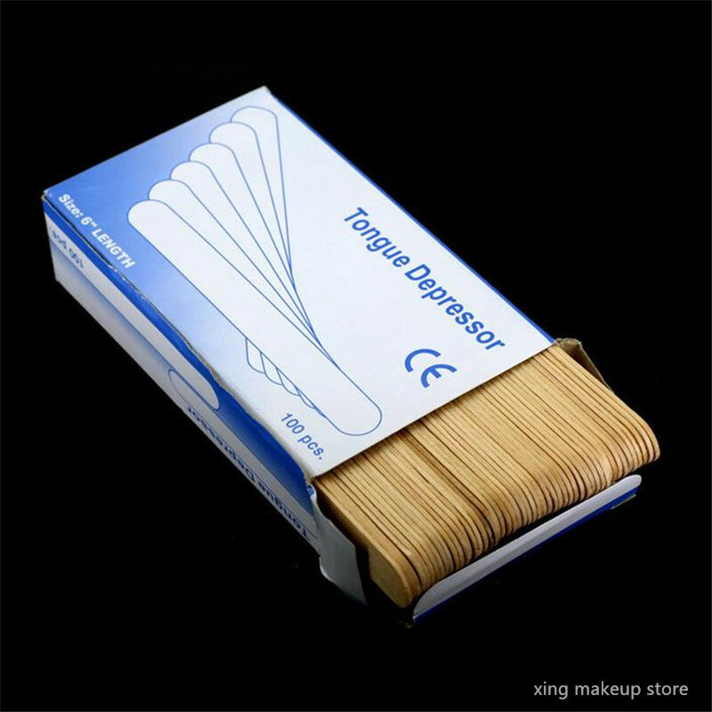 100PCS Disposable Wooden Depilatory Wax Applicator Stick Hair Removal Tools Tattoo Waxing Spatula Stick Wholesale 30#
