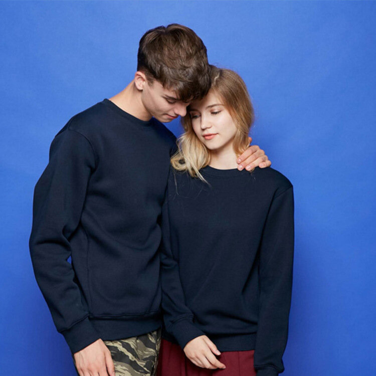 MRMT 2024 Brand Men's Sweatshirts Tops Thicken Round Neck Pullover for Male Solid Color Fleece Sweatshirt