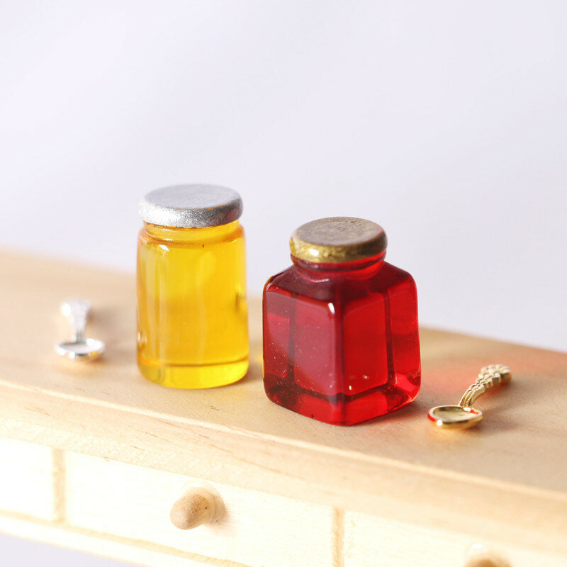 العسل الفراولة شفافة المربى ليتل دوول البيت مصغرة الغذاء اللعب نموذج اطلاق النار الدعائم الدمى الملحقات
