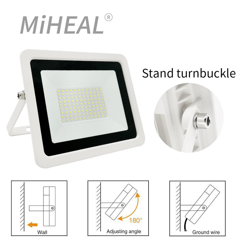 Светодиодный прожектор 10 Вт, 20 Вт, 30 Вт, 50 Вт, 100 Вт, Белый настенный отражатель, прожсветильник s 220 В, IP68 светильник уличный садовый светильник, светодиодный прожектор