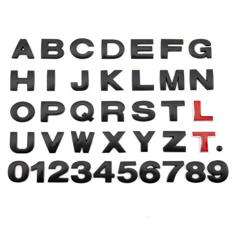 1Pcs 3D Metalen 45Mm 25Mm Diy Letters Embleem Nummers Chrome Etikettering Auto Sticker Digitale Badge Accessoires motorfiets