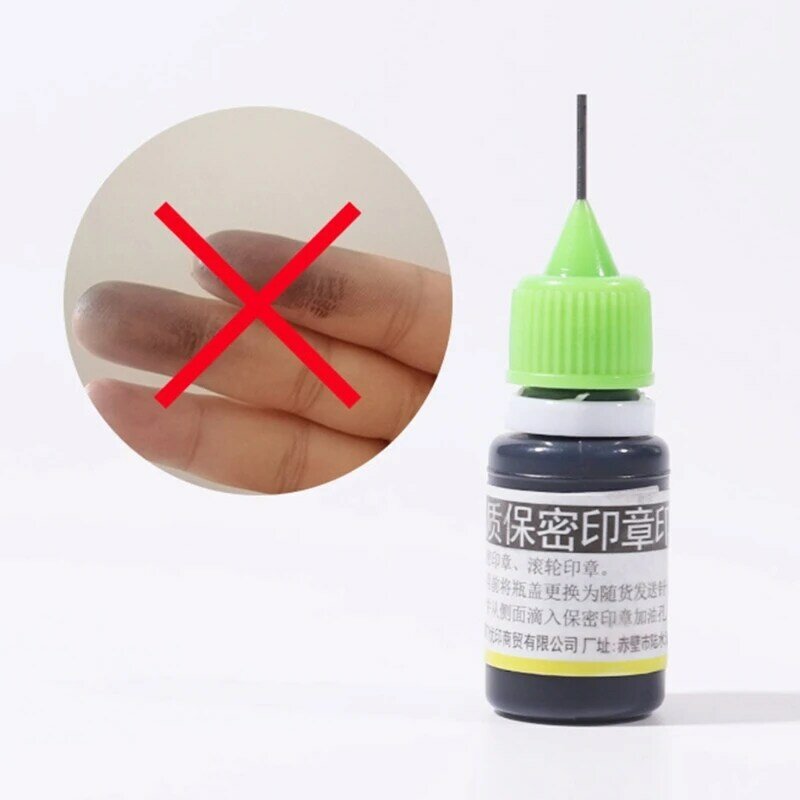 Premium 10 ml czarny stempel ochronny wkład tuszu końcówka igłowa łatwy w użyciu dla większości rolek ochrona przed kradzieżą tożsamości