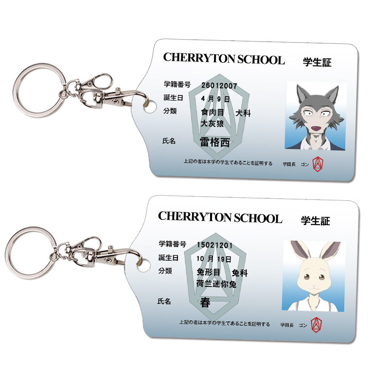 Anime BEASTARS Legosi Acrylic Student Card Holder Keychain Card Case Bag Bank Card Holder Props