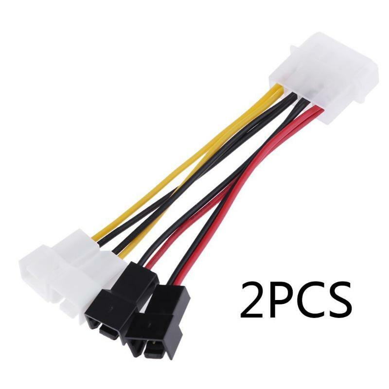 2 stücke 4-Pin Molex zu 3-Pin lüfter Power Kabel Adapter Stecker 12v * 2/ 5v * 2