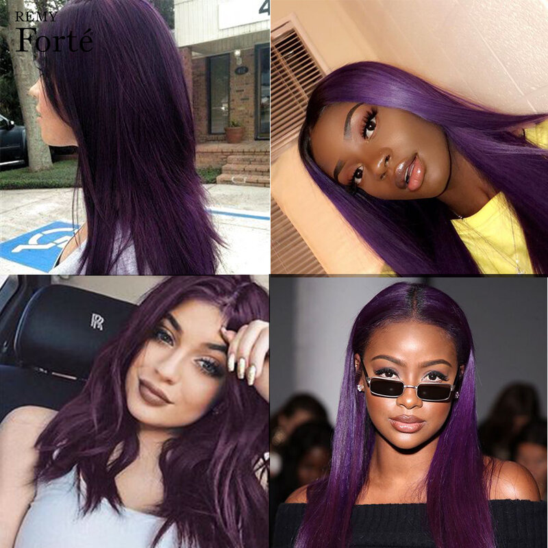 Пупряди человеческих волос Remy Forte, фиолетовые пурпурные бразильские пупряди волос, прямые волосы, оптовая продажа, одиночные пучки от поставщиков волос