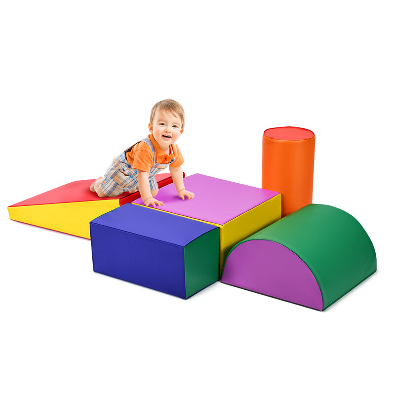 Kids Play Foam Set Toddlers Crawl Foam Shapes Set Climb Slide Safe Active Play
