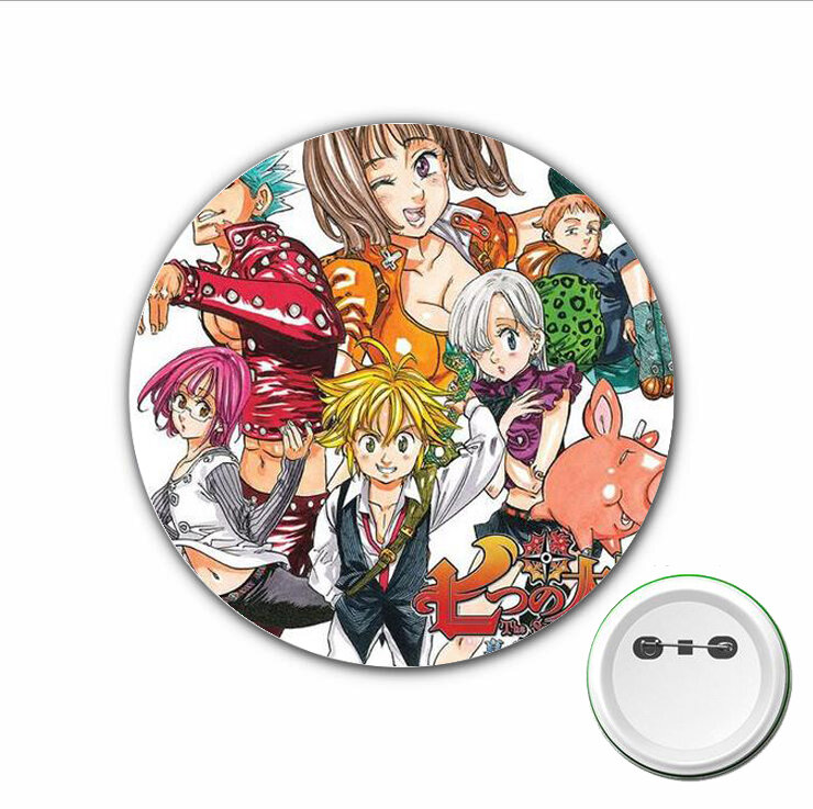 3 buah bros pin kartun lencana Cosplay anime The Seven Deadly Sins untuk aksesori pakaian tas ransel kancing lencana