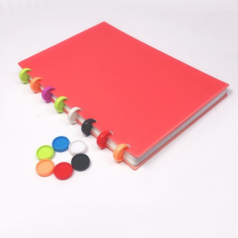 100個のキノコ型ノートブック,色とりどりのバインディングボタン,35mm360度,ドロップ,キノコの穴,広い葉のコイル