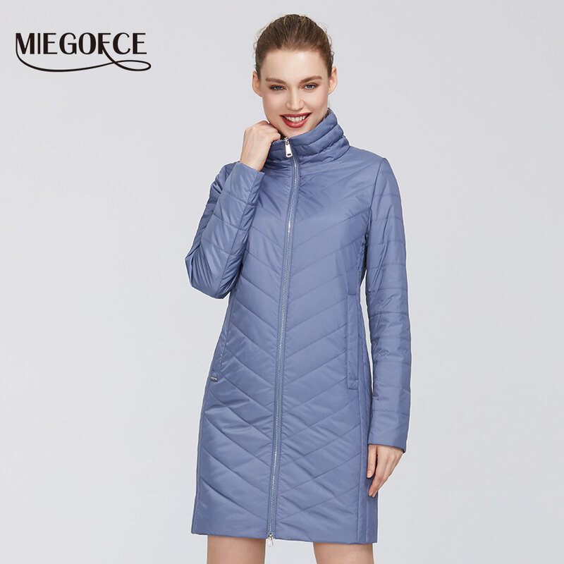 MIEGOFCE 2020 새로운 봄 컬렉션 여성 코트 높은-중간 품질 펌웨어 내성 칼라 세련 된 여성 자 켓 코트