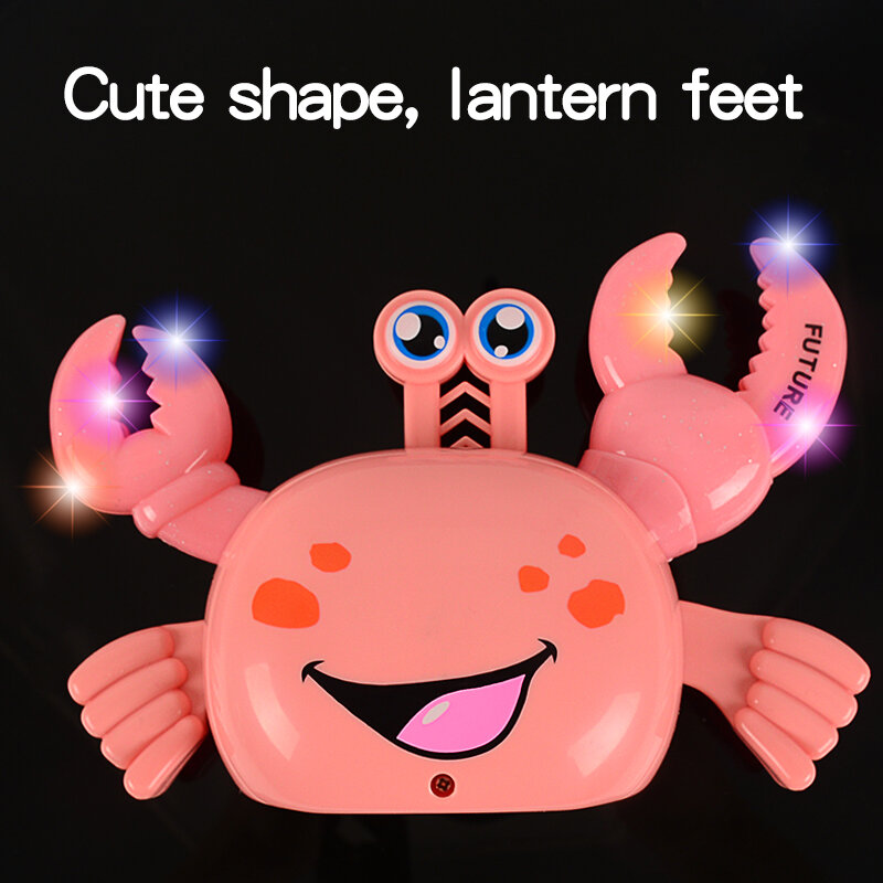 Jouet crabe électrique tournant automatiquement, lumineux avec musique, jouet éducatif pour bébé Animal électrique, cadeau pour enfant