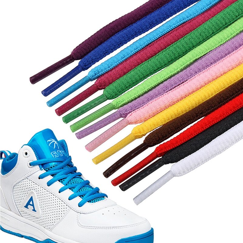Мужские и женские спортивные шнурки, Цветные Плоские полукруглые шнурки, подходят для всей обуви, круглые шнурки, 23 цвета, 1 пара
